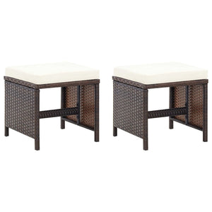 vidaXL 4-Piece Garden Chair and Stool Set Poly Rattan Brown