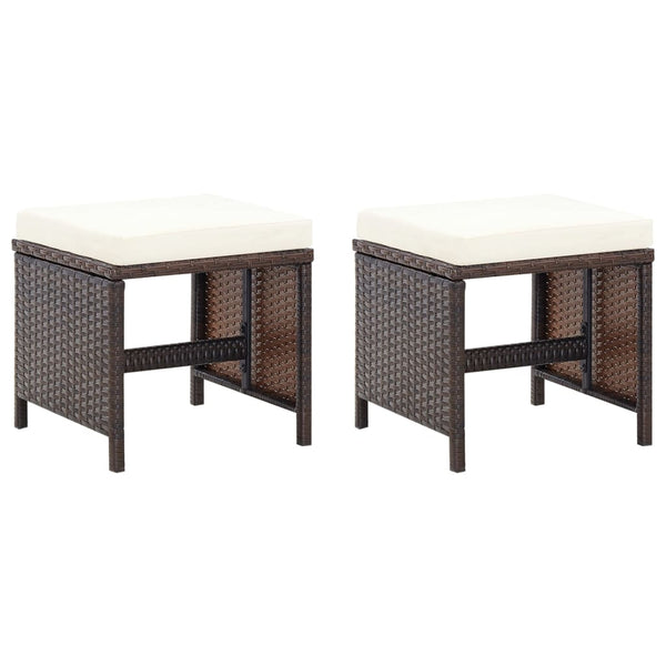 vidaXL 4-Piece Garden Chair and Stool Set Poly Rattan Brown
