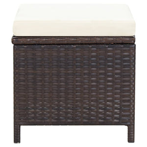 vidaXL 4-Piece Garden Chair and Stool Set Poly Rattan Brown