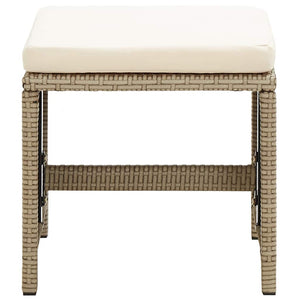 vidaXL Garden Chairs with Footstools 2 pcs. Poly Rattan Beige