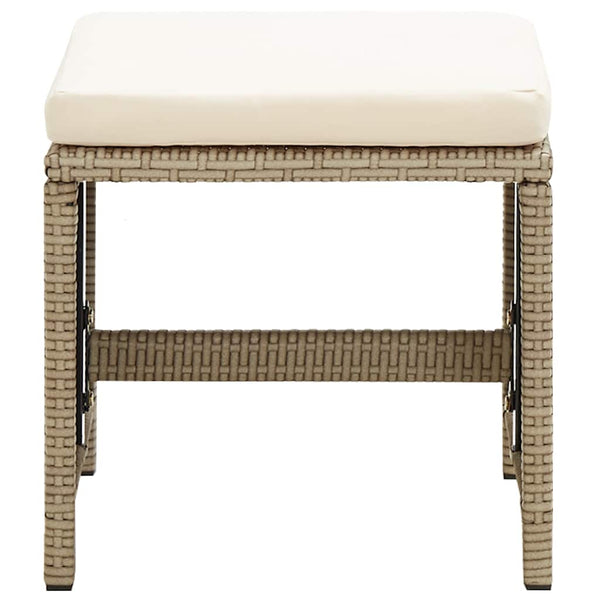 vidaXL Garden Chairs with Footstools 2 pcs. Poly Rattan Beige