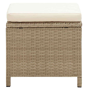 vidaXL Garden Chairs with Footstools 2 pcs. Poly Rattan Beige