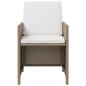 vidaXL Garden Chairs with Footstools 2 pcs. Poly Rattan Beige