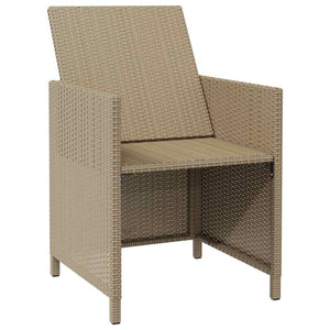 vidaXL Garden Chairs with Footstools 2 pcs. Poly Rattan Beige