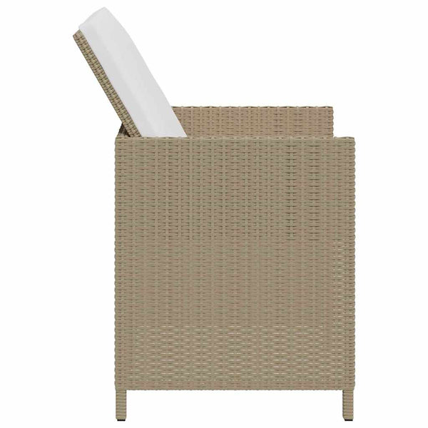vidaXL Garden Chairs with Footstools 2 pcs. Poly Rattan Beige
