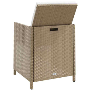 vidaXL Garden Chairs with Footstools 2 pcs. Poly Rattan Beige