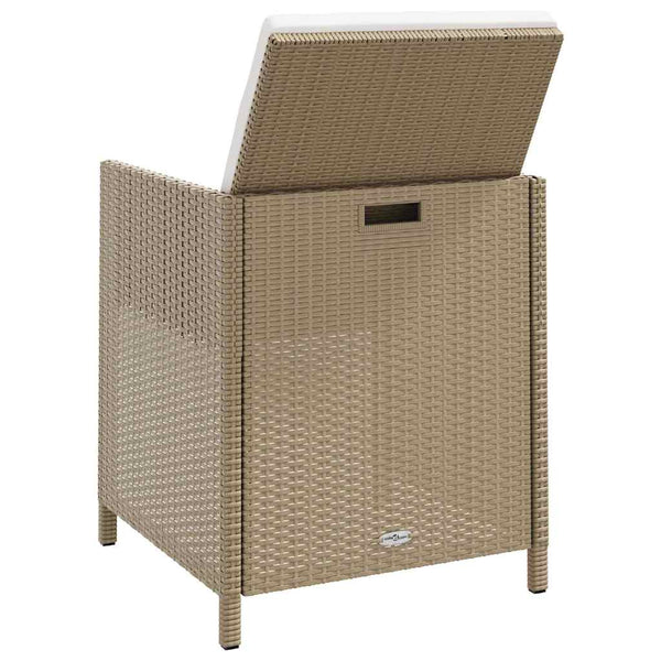 vidaXL Garden Chairs with Footstools 2 pcs. Poly Rattan Beige
