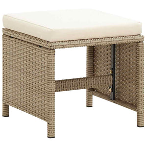 vidaXL Garden Chairs with Footstools 2 pcs. Poly Rattan Beige