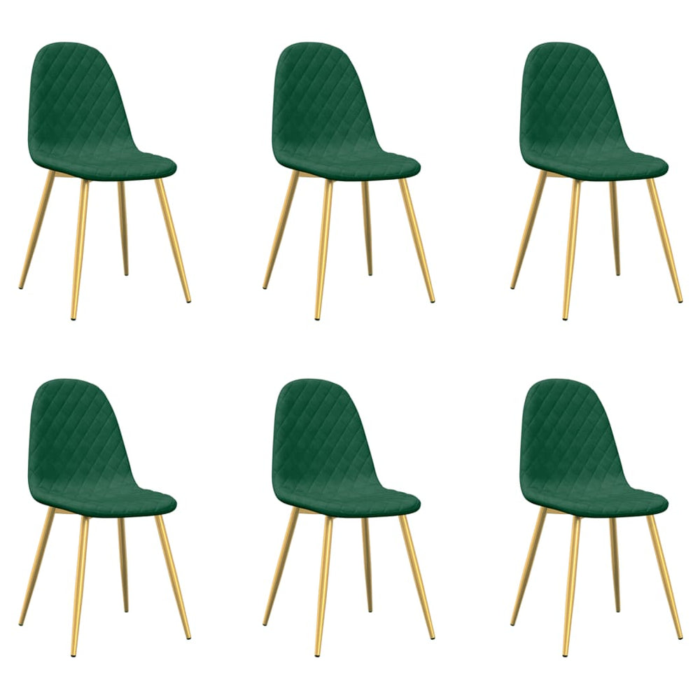 vidaXL Dining Chairs 6 pcs Dark Green Velvet