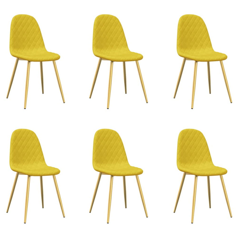 vidaXL Dining Chairs 6 pcs Mustard Yellow Velvet