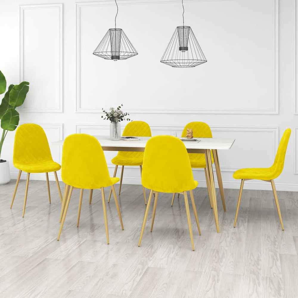vidaXL Dining Chairs 6 pcs Mustard Yellow Velvet