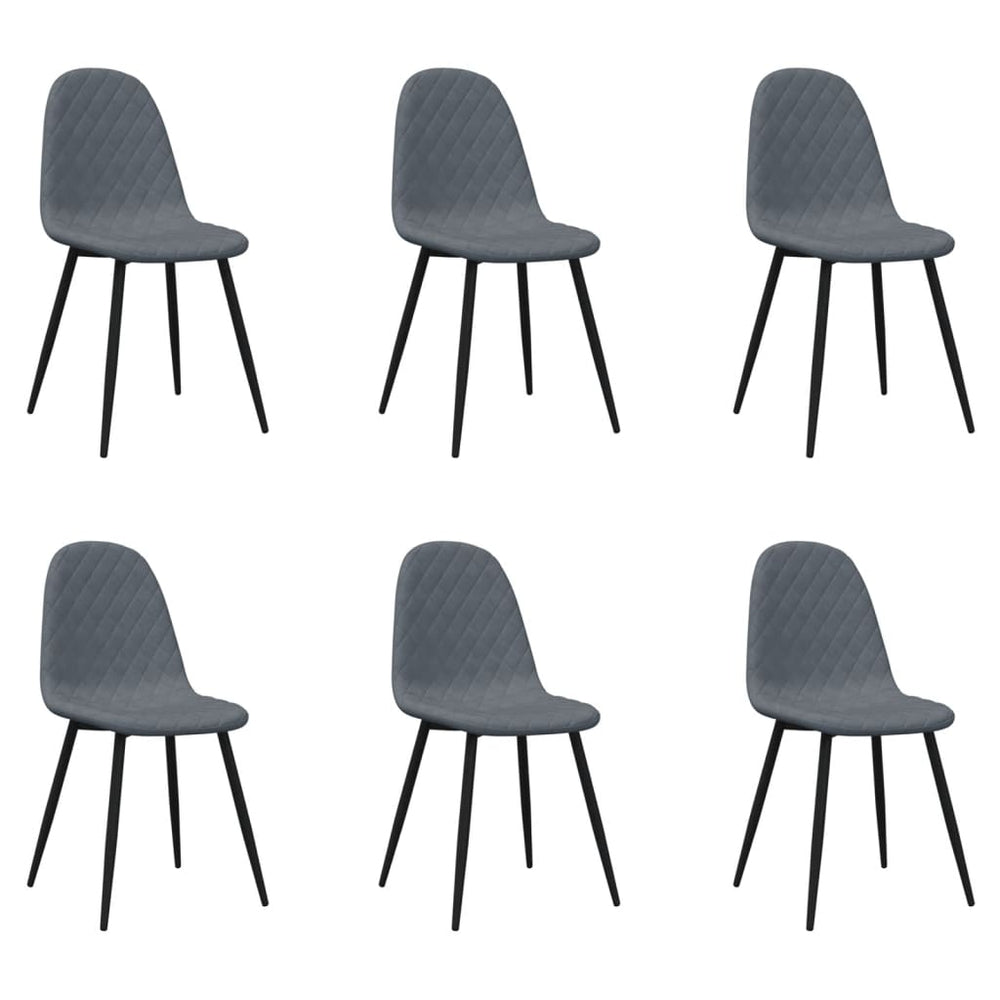 vidaXL Dining Chairs 6 pcs Dark Grey Velvet