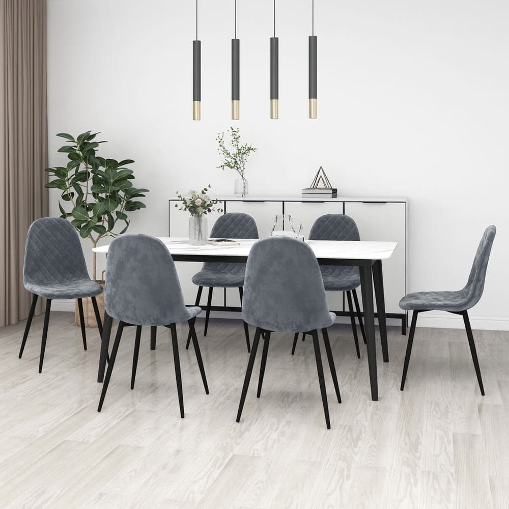vidaXL Dining Chairs 6 pcs Dark Grey Velvet