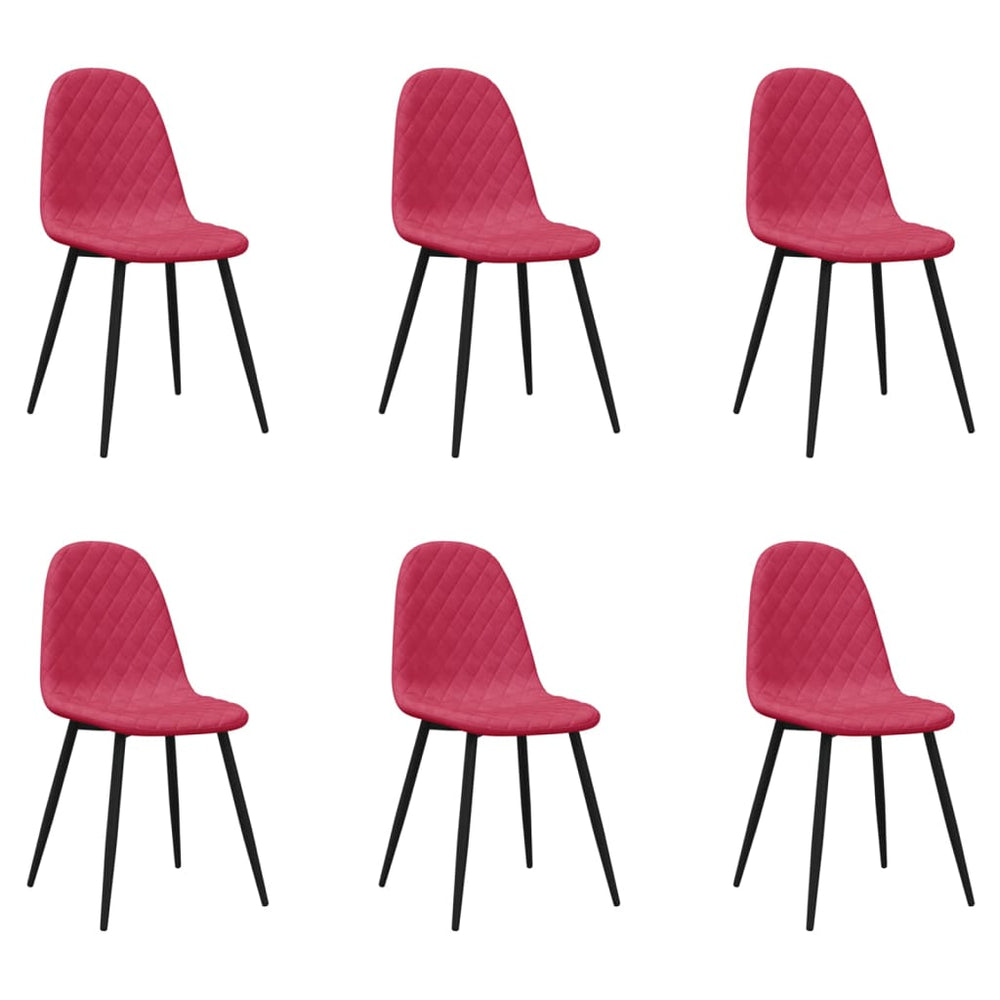 vidaXL Dining Chairs 6 pcs Wine Red Velvet