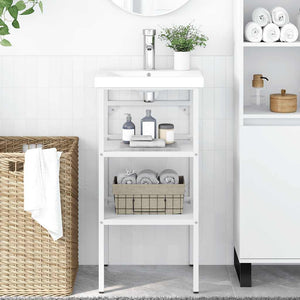 vidaXL Bathroom Vanity Unit White 40x38x83 cm Iron