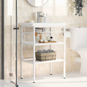 vidaXL Bathroom Vanity Unit White 59x38x83 cm Iron