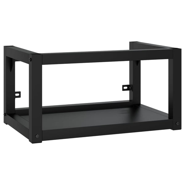 vidaXL Bathroom Wall-Mounted Vanity Unit Black 59x38x31 cm Iron