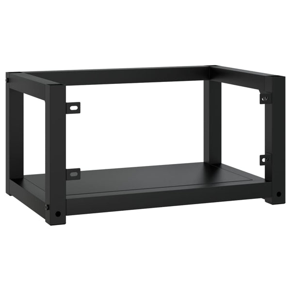 vidaXL Bathroom Wall-Mounted Vanity Unit Black 59x38x31 cm Iron
