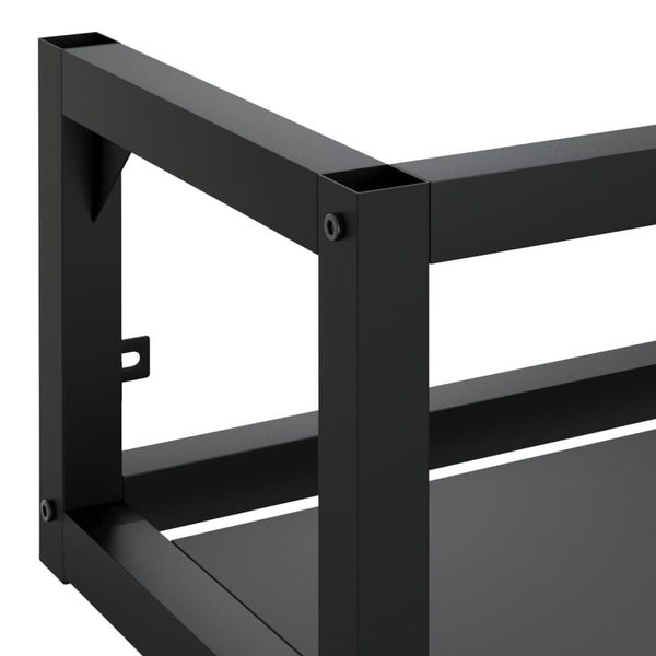 vidaXL Bathroom Wall-Mounted Vanity Unit Black 59x38x31 cm Iron