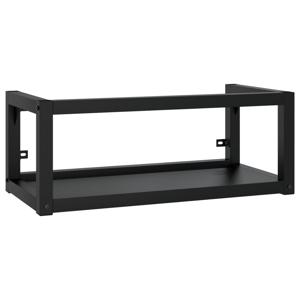 vidaXL Bathroom Wall-Mounted Vanity Frame Black 79x38x31 cm Iron