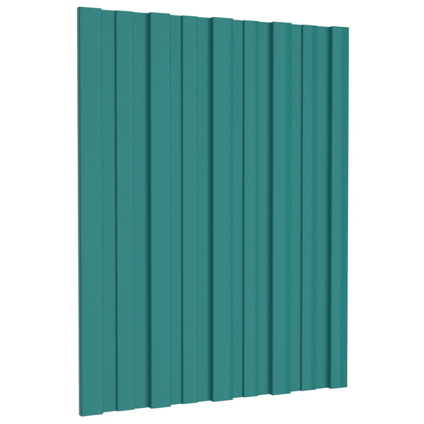 vidaXL Roof Panel 36 pcs Green 60 x 45 cm Galvanized Steel