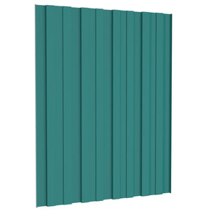 vidaXL Roof Panel 36 pcs Green 60 x 45 cm Galvanized Steel