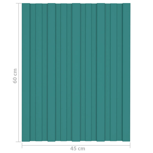 vidaXL Roof Panel 36 pcs Green 60 x 45 cm Galvanized Steel