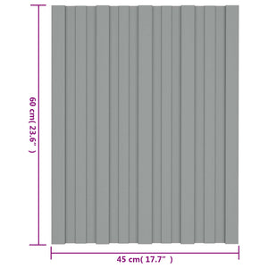 vidaXL Roof Panel 12 pcs Grey 60 x 45 cm Galvanized Steel