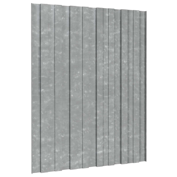 vidaXL Roof Panels 36 pcs Silver 60 x 45 cm Galvanised Steel