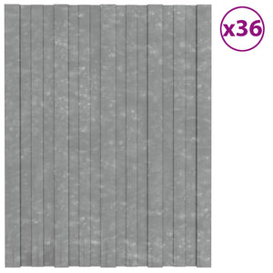vidaXL Roof Panels 36 pcs Silver 60 x 45 cm Galvanised Steel