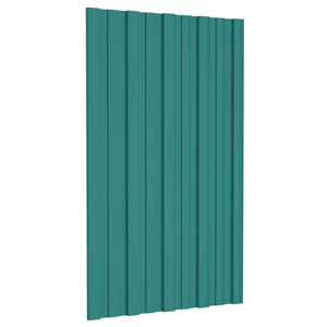 vidaXL Roof Panel 36 pcs Green 80 x 45 cm Galvanized Steel