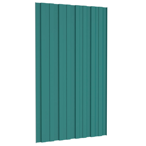 vidaXL Roof Panel 36 pcs Green 80 x 45 cm Galvanized Steel