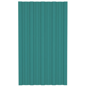 vidaXL Roof Panel 36 pcs Green 80 x 45 cm Galvanized Steel