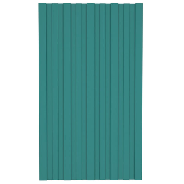 vidaXL Roof Panel 36 pcs Green 80 x 45 cm Galvanized Steel
