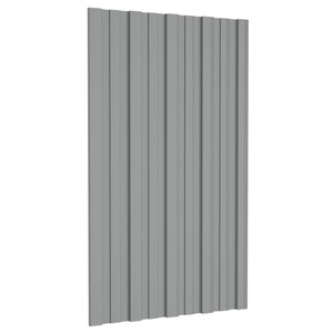 vidaXL Roof Panel 12 pcs Grey 80 x 45 cm Galvanised Steel
