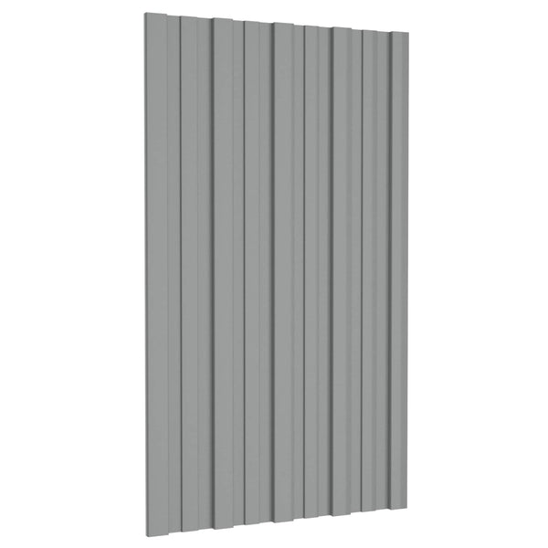 vidaXL Roof Panel 12 pcs Grey 80 x 45 cm Galvanised Steel