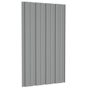 vidaXL Roof Panel 12 pcs Grey 80 x 45 cm Galvanised Steel