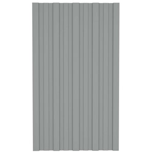 vidaXL Roof Panel 12 pcs Grey 80 x 45 cm Galvanised Steel