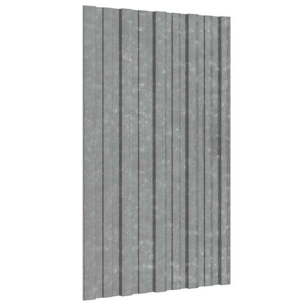 vidaXL Roof Panel 12 pcs Silver 80 x 45 cm Galvanised Steel