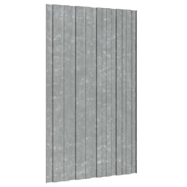 vidaXL Roof Panel 12 pcs Silver 80 x 45 cm Galvanised Steel
