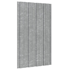 vidaXL Roof Panel 36 pcs Silver 80 x 45 cm Galvanized Steel