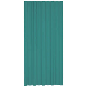 vidaXL Roof Panel 36 pcs Green 100 x 45 cm Galvanized Steel