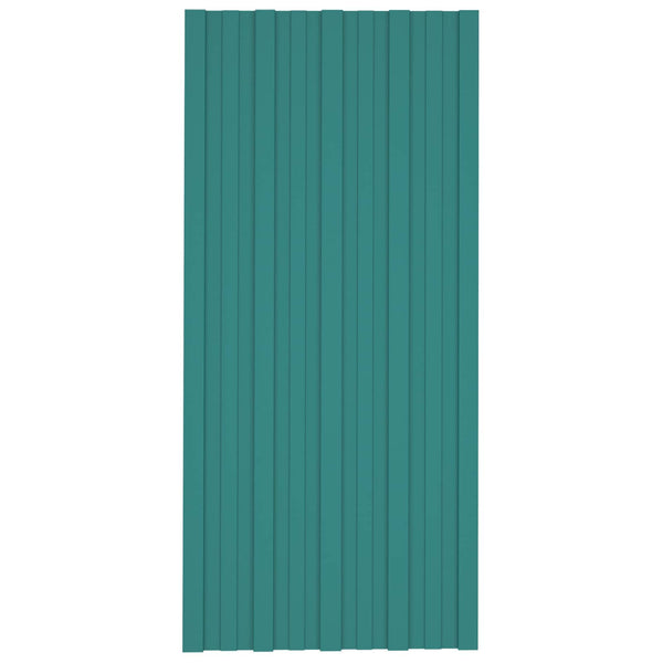 vidaXL Roof Panel 36 pcs Green 100 x 45 cm Galvanized Steel