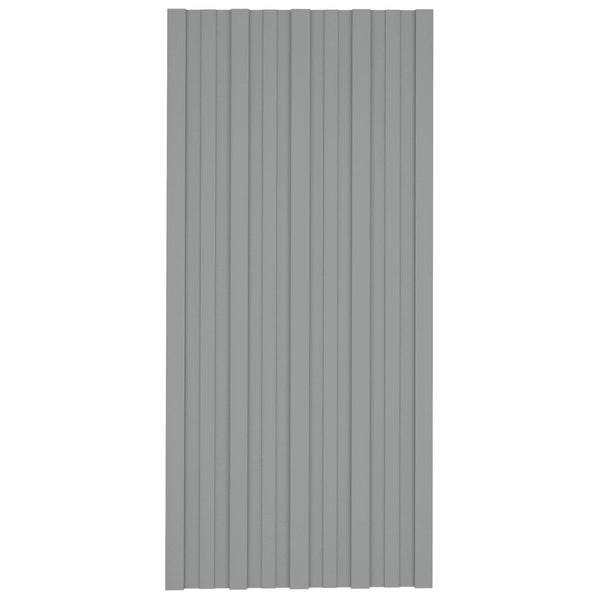 vidaXL Roof Panel 36 pcs Grey 100 x 45 cm Galvanized Steel