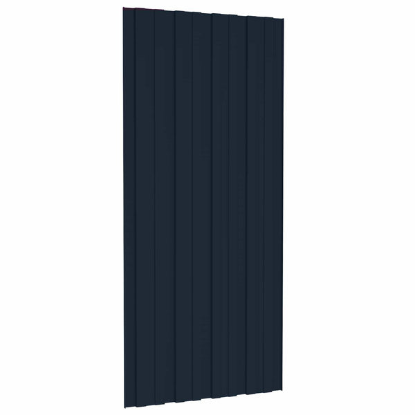 vidaXL Roof Panel 12 pcs Anthracite 100 x 45 cm Galvanized Steel