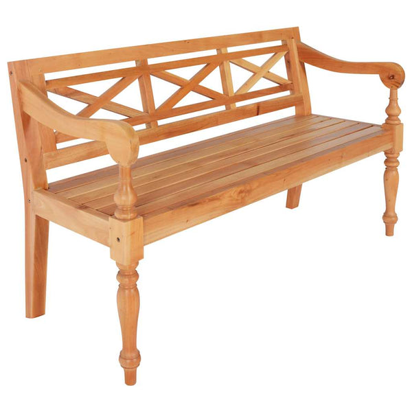 vidaXL Batavia Bench Light Brown 123 cm Solid Mahogany Wood