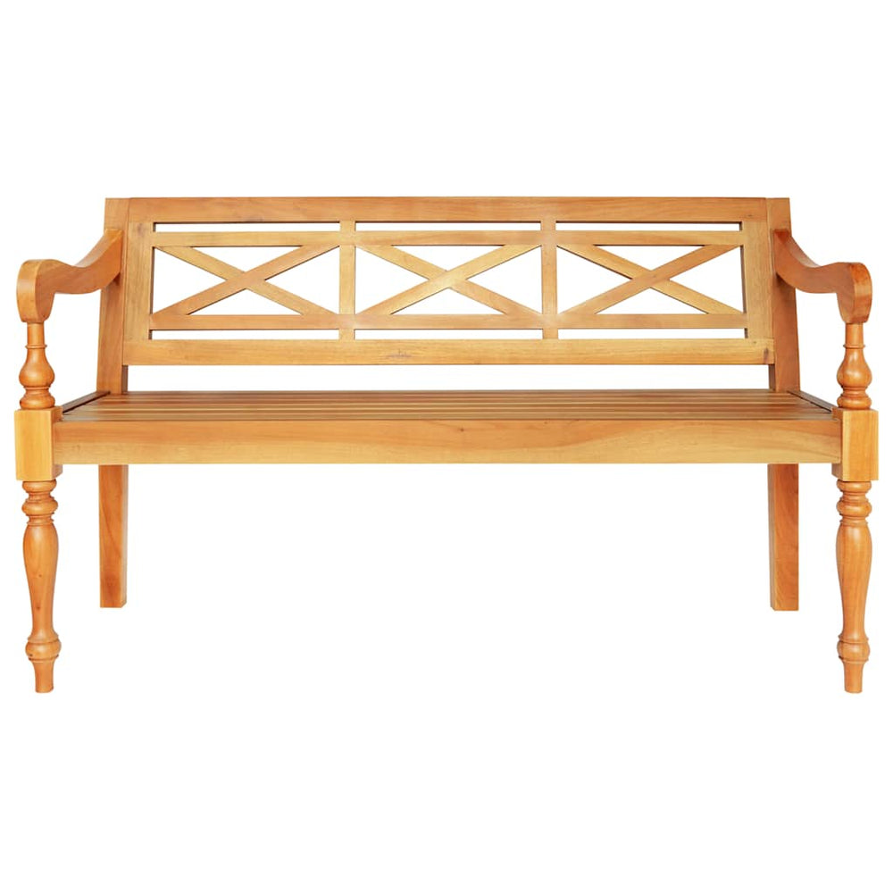 vidaXL Batavia Bench Light Brown 123 cm Solid Mahogany Wood