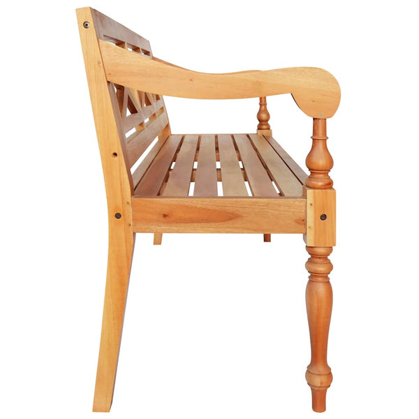 vidaXL Batavia Bench Light Brown 123 cm Solid Mahogany Wood
