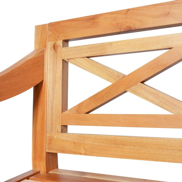 vidaXL Batavia Bench Light Brown 123 cm Solid Mahogany Wood