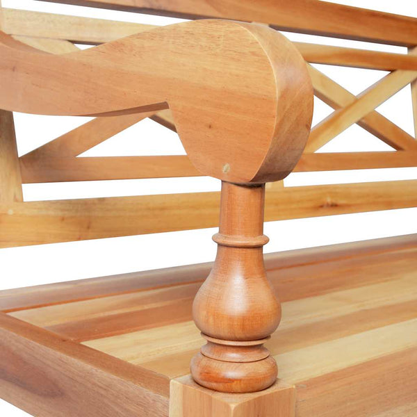 vidaXL Batavia Bench Light Brown 123 cm Solid Mahogany Wood